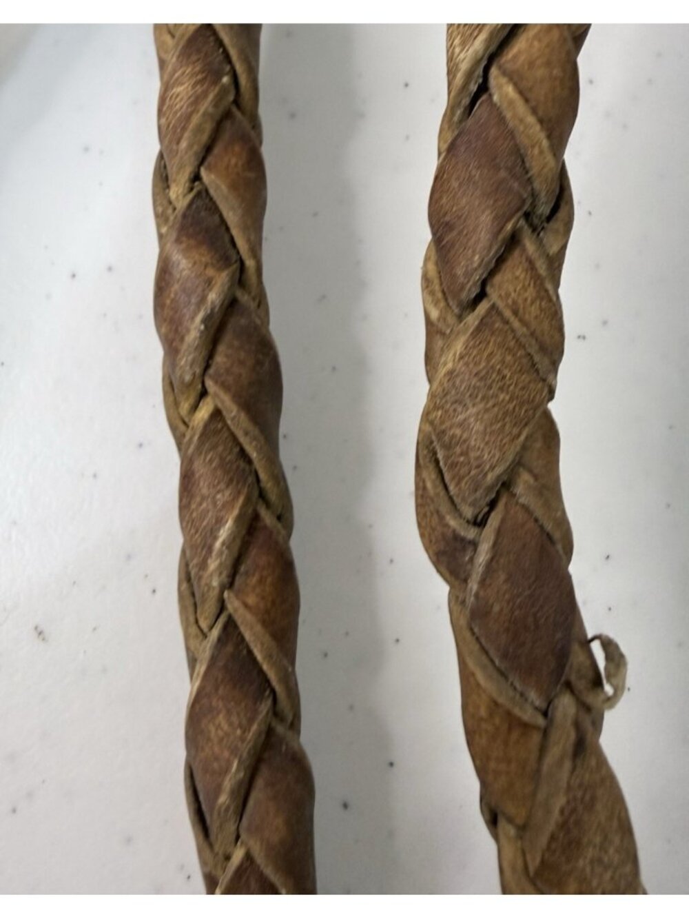Braided Leather Split Reins 4 Plait Heavy  Brown  6'